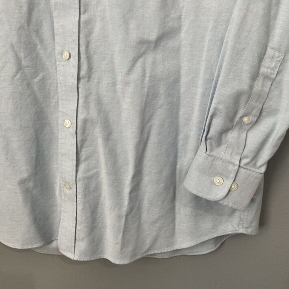 Duluth Trading Shirt Mens Large Casual Chambray Work Blue Pencil Pocket - Picture 3 of 10